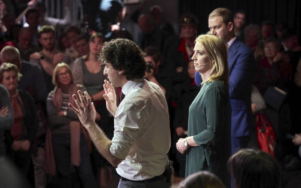 Lodewijk Asscher (PvdA), Lillian Marijnissen (SP) en Jesse Klaver (groenlinks) tijdens de bijeenkomst van GroenLinks, PvdA en SP. beeld ANP