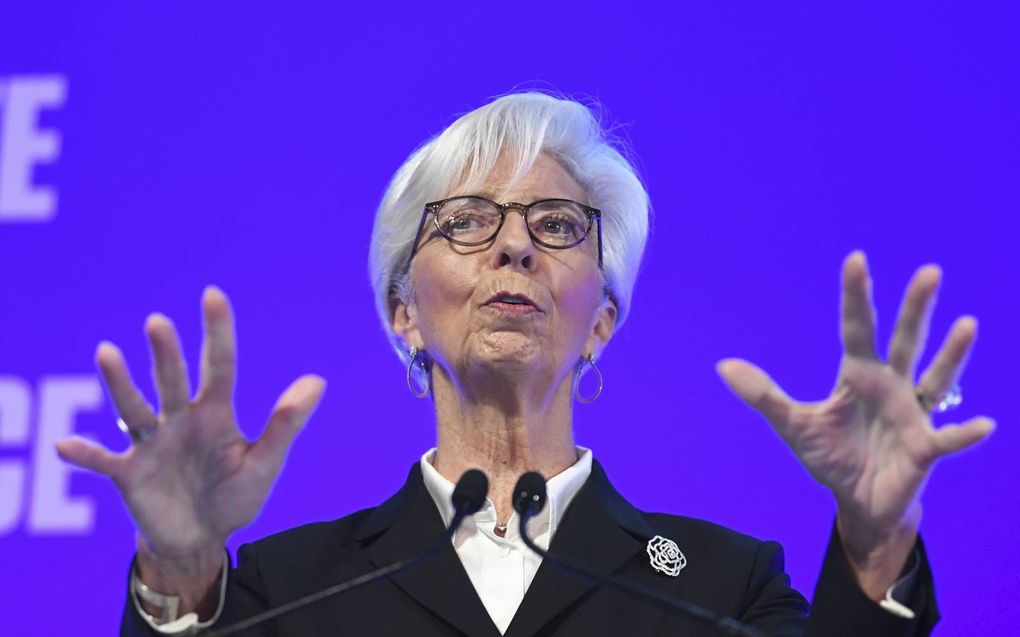 ECB-president Lagarde. beeld EPA, Neil Hall