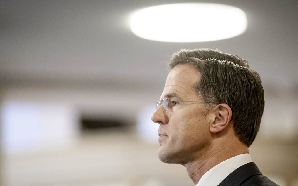 Premier Rutte tijdens een vorige persconfentie. beeld ANP, Sem van der Wal