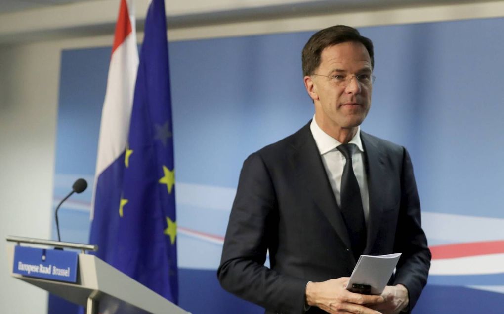 Premier Mark Rutte. beeld EPA, Stephanie Lecocq