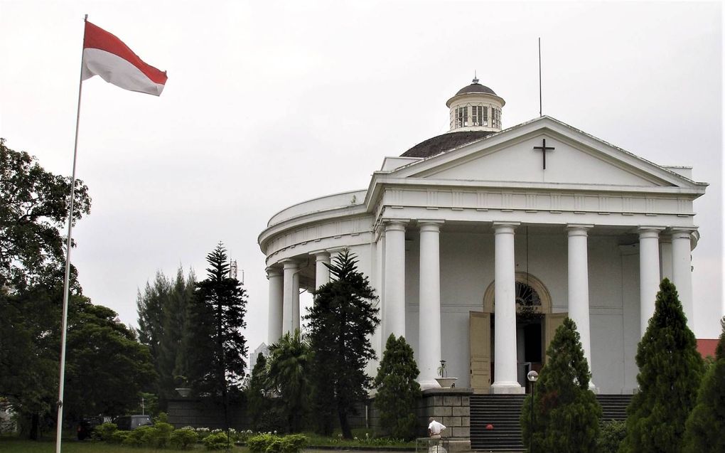 De Gereja Immanuel (Immanuelkerk) aan het Vrijheidsplein in Jakarta.  beeld Marius Bremmer