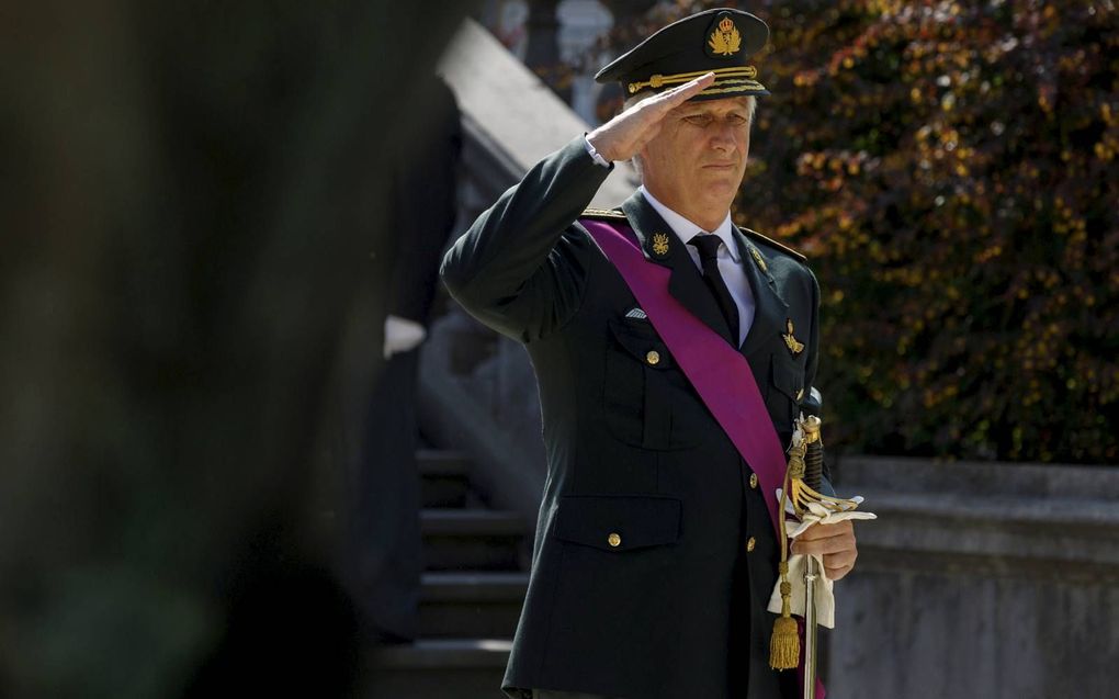 Na jarenlange kritische bejegening in de media blijkt koning Filip (60) een verbinder in een verdeeld land. beeld AFP, Olivier Matthys