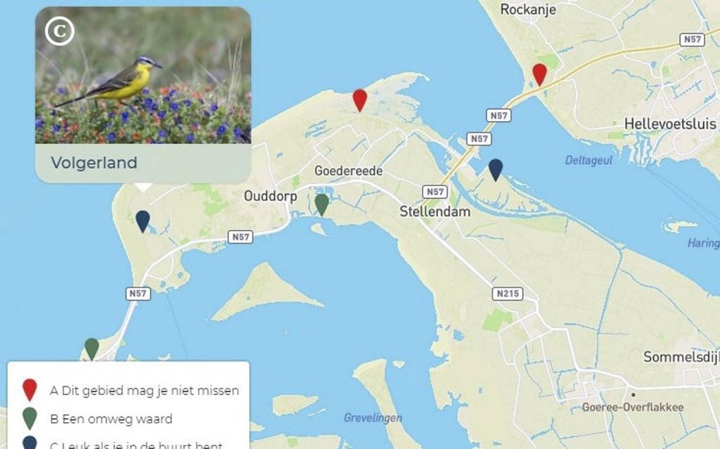 Via birdingplaces.eu kun je als vogelaar precies zien waar de mooiste vogelgebieden zijn in een voor jou onbekende regio. beeld birdingplaces.eu