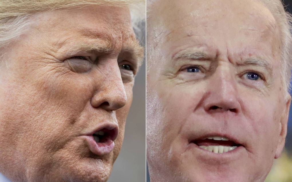 Trump en Biden (r.). beeld AFP