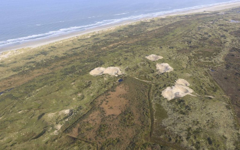 De duinen van Terschelling met in het midden de duinvallei Griltjeplak. beeld Rijkswaterstaat