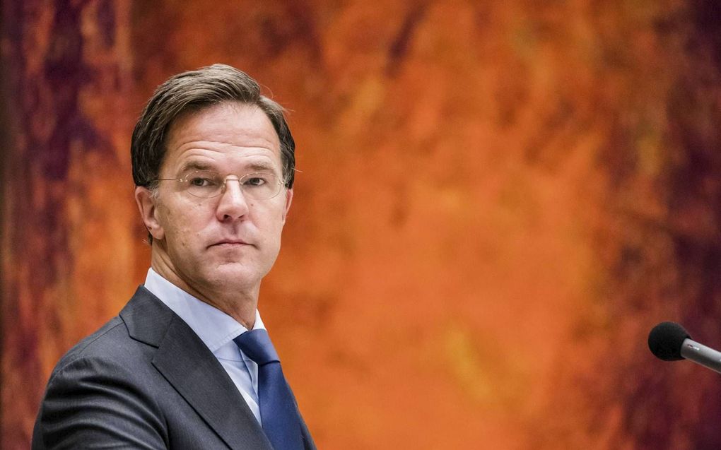 Premier Rutte tijdens de tweede en laatste dag van de Algemene Politieke Beschouwingen over de Rijksbegroting van 2021.  beeld ANP, Bart Maat