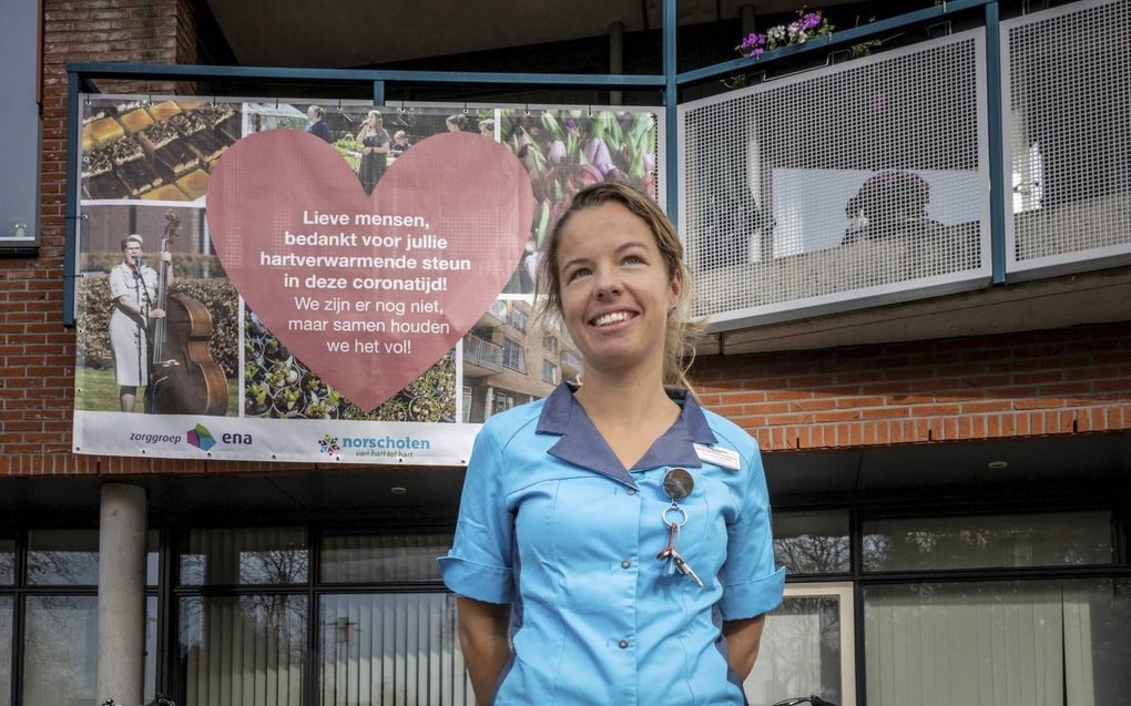 Cherine van den Brink-Burgering voor het Barneveldse woonzorgcentrum Nebopus. beeld RD, Henk Visscher