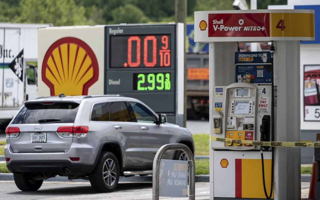 Pompstation van Shell in Woodbridge, in de Amerikaanse staat Virginia.  beeld AFP, Andrew Caballero-Reynolds