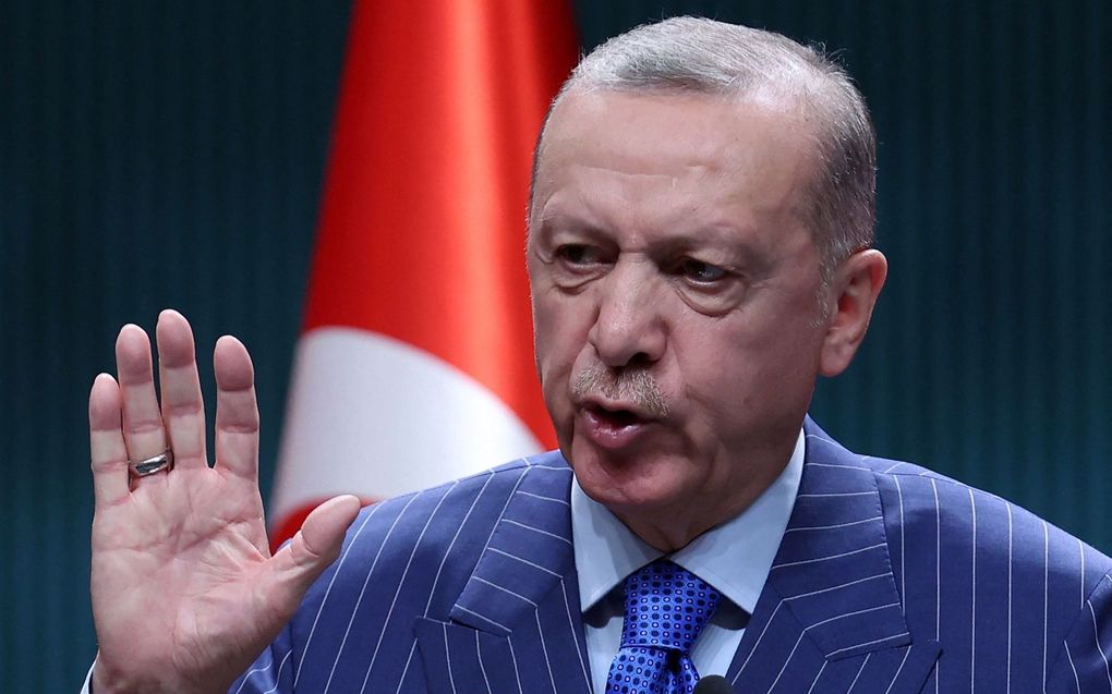De Turkse president Erdogan. beeld AFP, Adem Altan