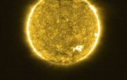 Solar Orbiters eerste opname van de zon.  beeld ESA
