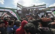 Demonstratie tegen Assad. beeld AFP, Omar Haj Kadour