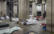 De tijdelijke nachtopvang voor daklozen in de Maassilo in Rotterdam. beeld Marien Bergsma