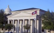 Het federale hooggerechtshof in Little Rock, Arkansas. Een federale rechter blokkeerde eind vorige week een wet van de staat die verbiedt dat artsen minderjarigen een transgenderbehandeling aanbieden. beeld Supreme Court of Arkansas