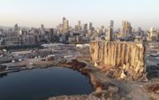 De haven van Beiroet, een jaar na de dodelijke explosie die grote delen van de stad verwoestte. beeld EPA, Wael Hamzeh