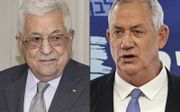 De Palestijnse president Abbas (l.) en de Israëlische minister van Defensie Gantz (r.). beeld AFP, Thaer Ghanaim, Menahem Kahana