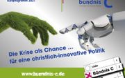Verkiezingsbrochure van Bündnis C die de partij dit jaar verspreidt.