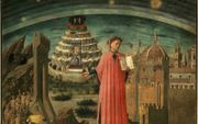 De Italiaanse schrijver Dante Alighieri (midden) overleed 700 jaar geleden. Het bekendste werk van deze dichter uit Florence (rechts) is de ”Divina commedia”, waarin hij een denkbeeldige reis door de rijken van de hel en de louteringsberg (links) en de hemel (boven) beschrijft. beeld akg-images / Rabatti & Domingie
