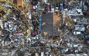 Mayfield is zo goed als met de grond gelijk gemaakt door de tornado. beeld AFP, Chandan Khanna