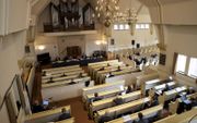 Synodevergadering van de CGK in september 2020 in de Dorpskerk in Nunspeet. beeld RD, Anton Dommerholt