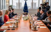 Premier Rutte ontmoet voorzitter van het Europees Parlement, Roberta Metsola. beeld ANP