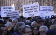 Demonstratie tegen antisemitisme in Parijs, februari 2019. beeld AFP, Thomas Samson
