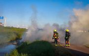 Boeren staken dinsdag hooibalen in brand langs de A12 tussen Den Haag en Utrecht. beeld ANP, Mediatv