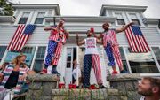 Nationale uitingen in Rockport (Massachusetts) op Onafhankelijkheidsdag, 4 juli. De eenheid van de Verenigde Staten is echter broos geworden. beeld AFP, Joseph Prezioso