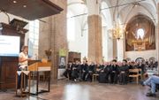 Dr. Rosanne Herzberger sprak dinsdag in Utrecht bij de opening van het academisch jaar van de PThU over de relevantie van de theologie voor een seculiere samenleving. beeld Niek Stam