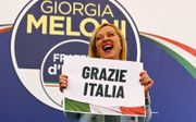 De partij van Giorgia Meloni, Fratelli d’Italia, won groots bij de Italiaanse verkiezingen. beeld AFP, Andreas Solaro
