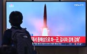 Noord-Korea lanceerde donderdag twee ballistische raketten. beeld AFP, Jung Yeon-je
