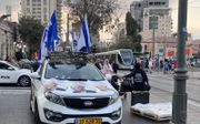 Likud-auto in het centrum van Jeruzalem. beeld Alfred Muller