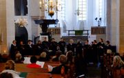 Het Haagse Hongaarse Koor zong zaterdag in de Utrechtse Pieterkerk werken van onder andere de Hongaarse componist Zoltán Kodály. beeld Gerrit van Dijk