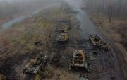 Uitgeschakelde Russische tanks. beeld AFP, Ronaldo Schemidt