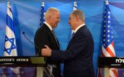 Biden (l.) en Netanyahu in Jeruzalem in 2016. beeld AFP, Debbie Hill