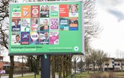 Een verkiezingsbord in Veenendaal. beeld RD, Anton Dommerholt