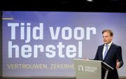 Partijleider Omtzigt presenteerde dinsdag het verkiezingsprogramma van zijn partij Nieuw Sociaal Contract (NSC). beeld ANP, Sem van der Wal