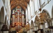 De Grote of St. Bavokerk in Haarlem, waar de finale van het Internationaal Orgelconcours plaatsvindt. beeld Gert de Looze