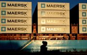 Containers van de Deense rederij Maersk. beeld AFP, Sergei Gapon