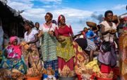 Vrouwen verkopen brandhout in de Burundese stad Bujumbura.  beeld AFP, Tchandrou Nitanga