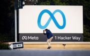 Het logo van Meta bij het hoofdkantoor, gevestigd aan de Hacker Way in Menlo Park. beeld AFP, Josh Edelson