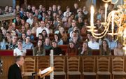Jongeren tijdens een bijeenkomst van de JBGG in Vianen in 2022. beeld William Hoogteyling