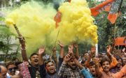 Verkiezingsfeest in India. beeld AFP, Diptendu Dutta