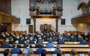 Prof. dr. A. Baars sprak zaterdag in Sliedrecht op een ambtsdragersconferentie van de christelijke gereformeerde stichting Bewaar het Pand. beeld Cees van der Wal