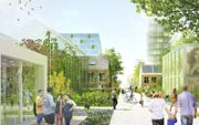 Groen in de stad heeft vele voordelen. Artist Impression van de Floriade 2022 in Almere. beeld mdvr