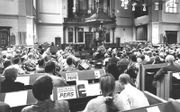 Herdenking van vijftig jaar Vrijmaking in augustus 1994 in de Grote Kerk in Apeldoorn. beeld RD, Sjaak Verboom