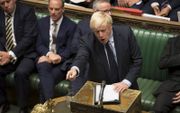 De Britse premier Boris Johnson sprak dinsdag in het Lagerhuis. beeld EPA, Jessica Taylor