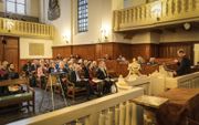 Tijdens een symposium in de Lutherse Kerk te Utrecht presenteerde dr. Hanna Rijken donderdagmiddag de resultaten van een onderzoek naar bezoekers van Choral Evensongs in Nederland. beeld RD, Henk Visscher