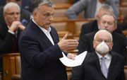 Viktor Orban in het Hongaarse parlement. beeld EPA, Tamas Kovacs