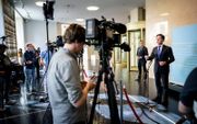 Premier Rutte, tijdens een persgesprek deze week over de coronacrisis.  beeld ANP, Bart Maat