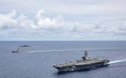 „Een EMP-aanval op Amerikaanse vliegdekschepen in de Zuid-Chinese Zee en de Stille Oceaan is cruciaal voor China.” Foto: het vliegdekschip USS Ronald Reagan tijdens een oefening in de Zuid-Chinese Zee.​ beeld EPA/MC3, Jason Tarleton